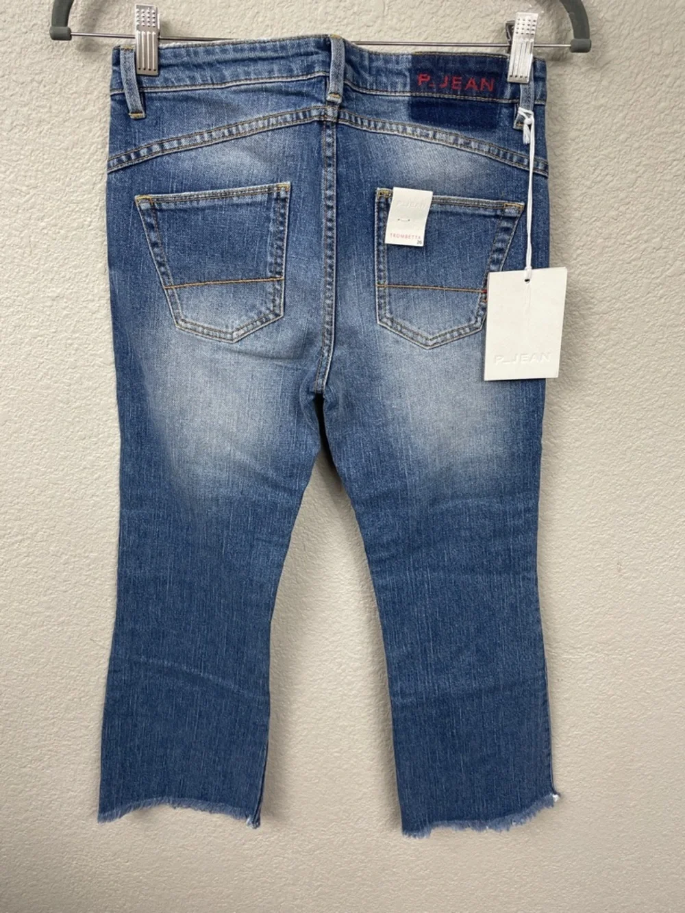 NWT P Jean Christie Celestial Chain Star Kick Crop Flare Jeans Sz 26